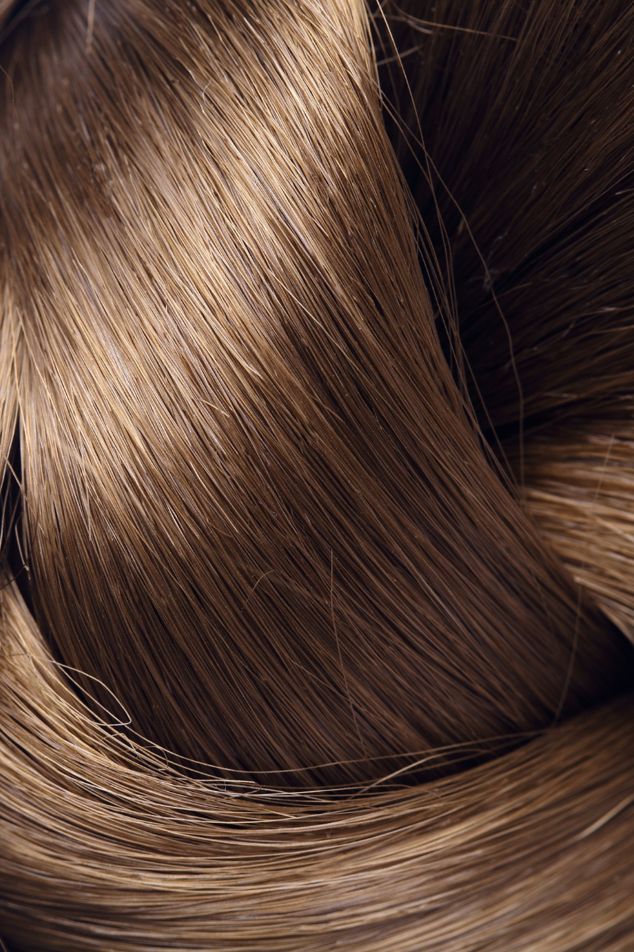 Close-up of healthy brown hair